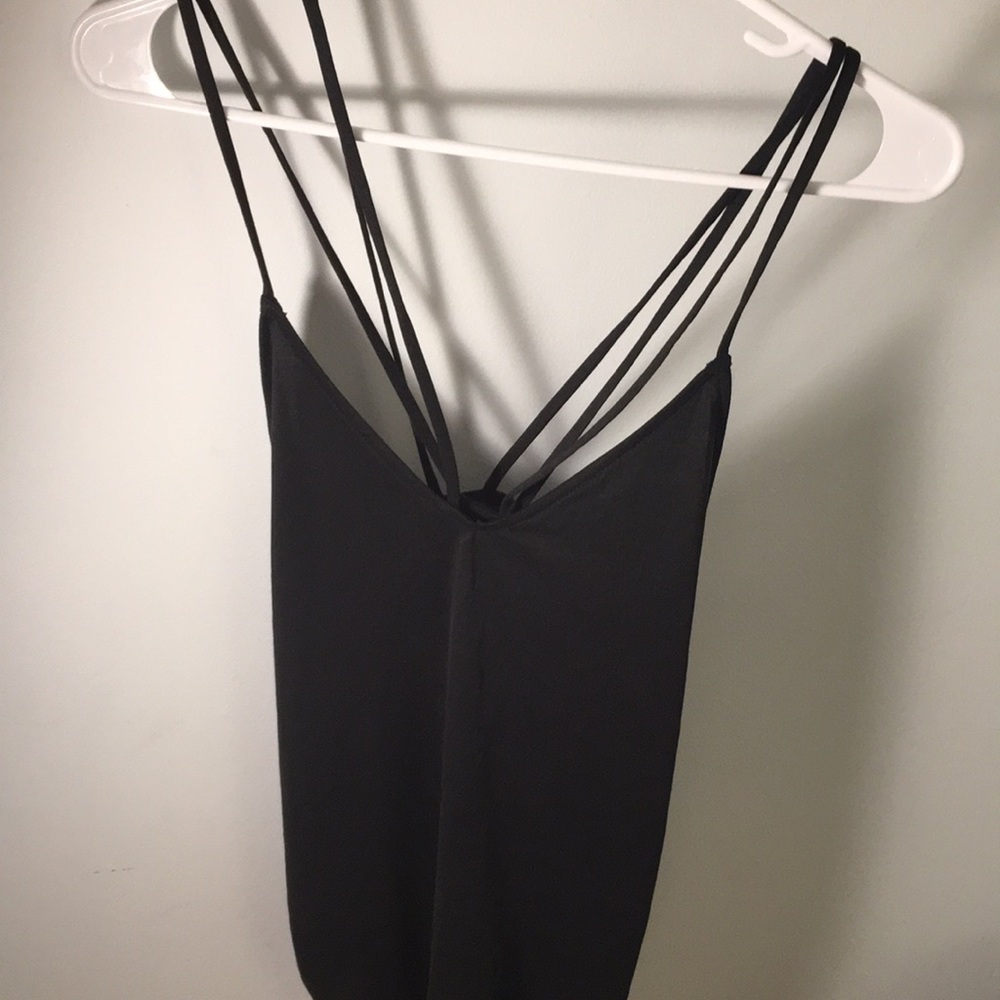 Black cross strapped tank